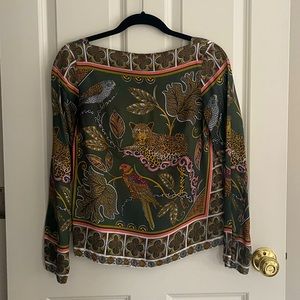Gorgeous silky J. Crew jungle-print blouse